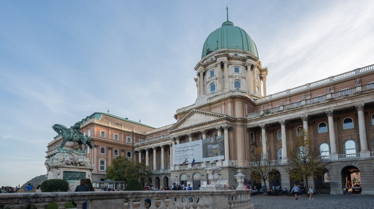 The Hungarian National Gallery on an overcast day.