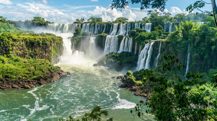 Iguazu falls in Argentinian National Park.