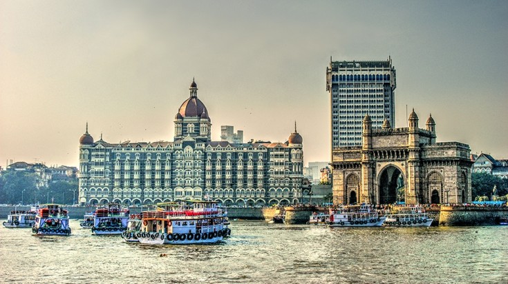 The Gateway of India and Taj Hotel in Mumbai.