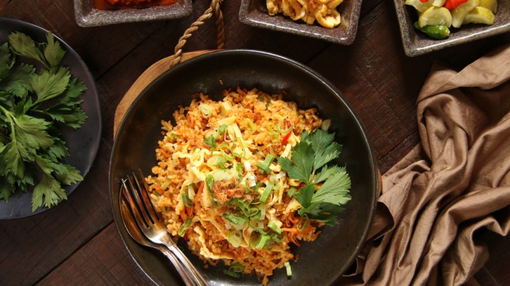 Nasi goreng is a famous Indonesian food