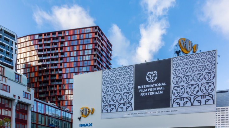 A billboard of International Film Festival Rotterdam in January.