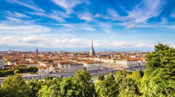 A sunny day during summer in Turin, Italy.