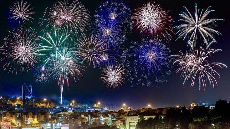 Celebration of Jerusalem Day in Israel during May.