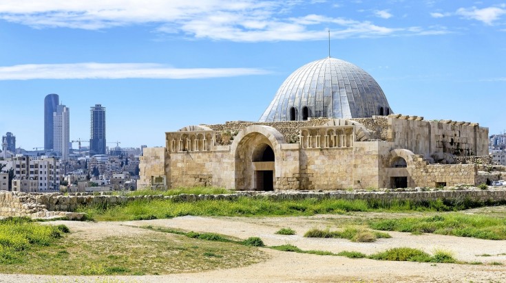 Umayyad Palace at the Citadel in Amman, Jordan in March