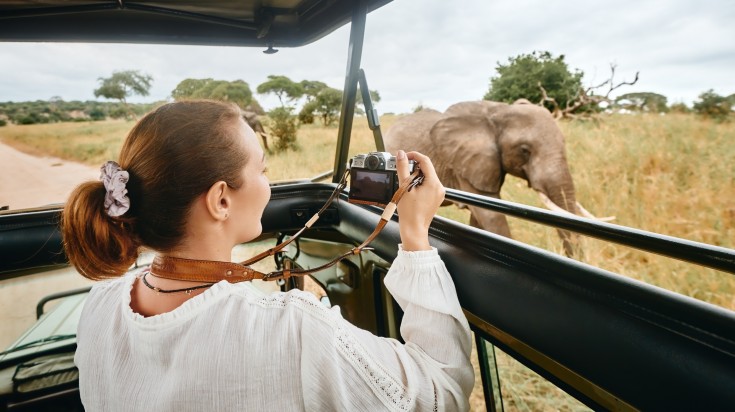 traveling by car with an open roof in Kenya in September