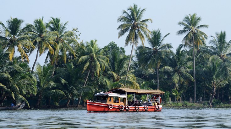 A boat during a Kerala Backwaters tour.