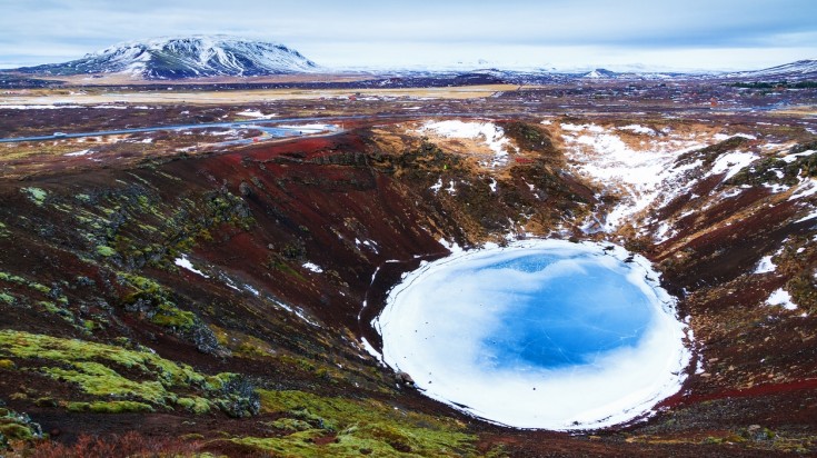 The Kerid Crater is one of the most visited places in Iceland