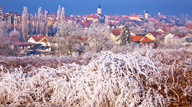 Winter view of Krizevci city