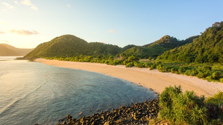 Kuta beach in Lombok is one of the popular beaches on the island.