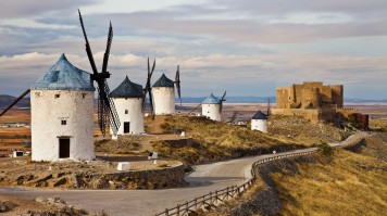 Leave Madrid and wind your way through the land of Don Quixote on your way to Cordoba. La Mancha on the way to Cordoba from Madrid