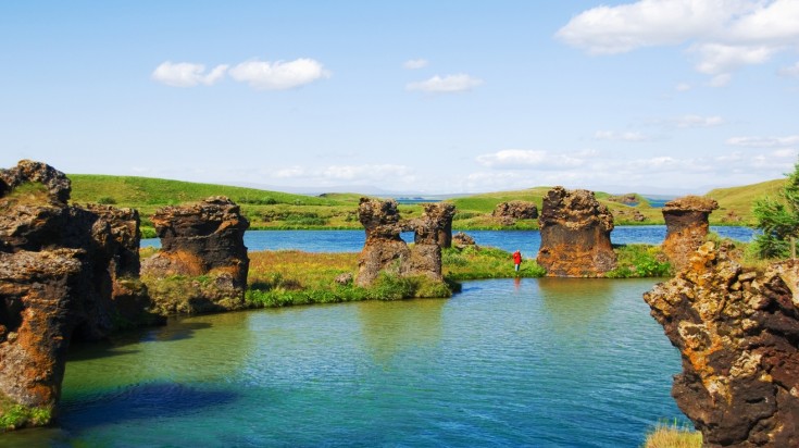 Lakeside stroll is a top thing to do at Lake Myvatn