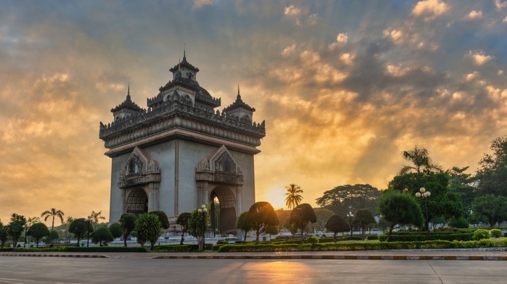 The most famous landmark in Vientiane Patuxai monument is one of the most famous landmark in Vientiane