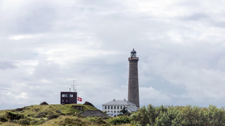 Lighthouse in Skagen on a winter morning.