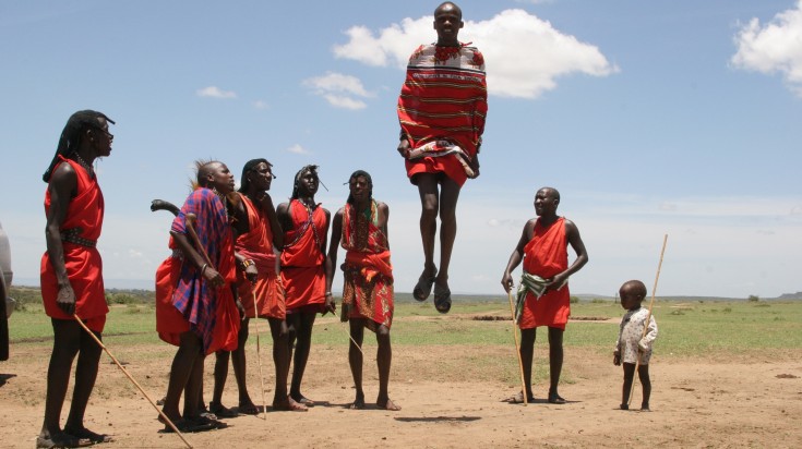 Adumu is the traditional jumping dance of the Maasai Mara tribe.