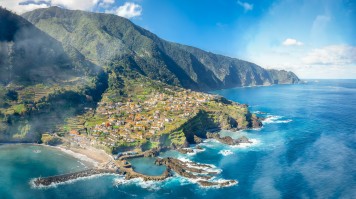 Landscape with Seixal village of North Coast in Madeira Island.