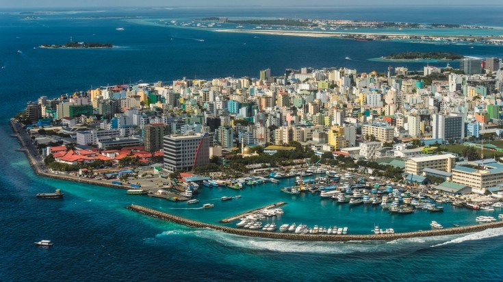 Male, the capital of Maldives.