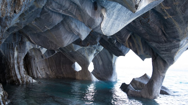 Marble Caves in General Carrera lake in Patagonia, Chile.