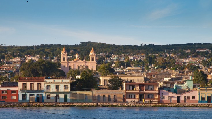 Landscape shot of coastline of Matanzas city in Cuba.