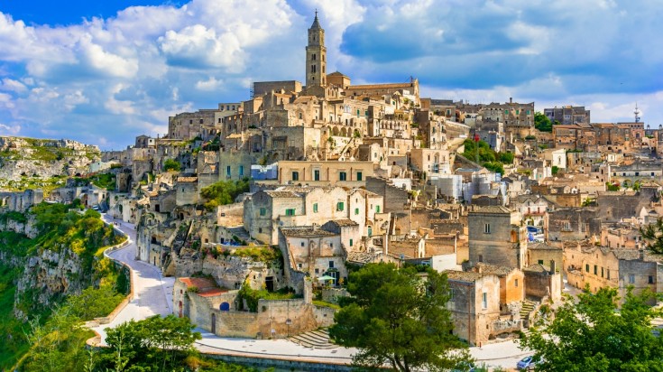 Matera is located in Basilicata and lies on a small canyon of Gravina river