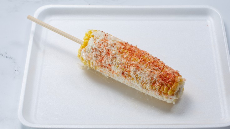 Mexican street food elote.