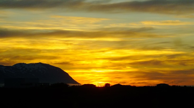 Midnight sun as witnessed in Husavik.