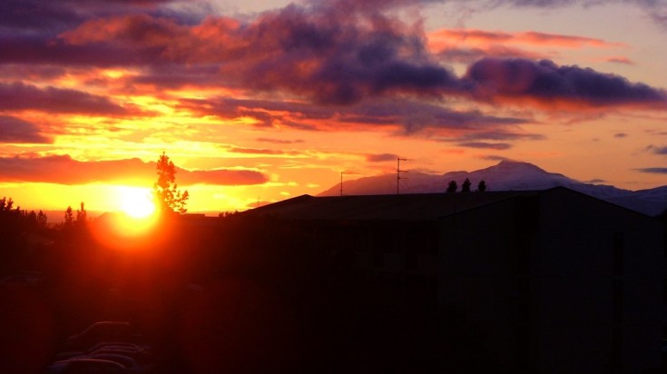 Midnight sun in Akureyri.