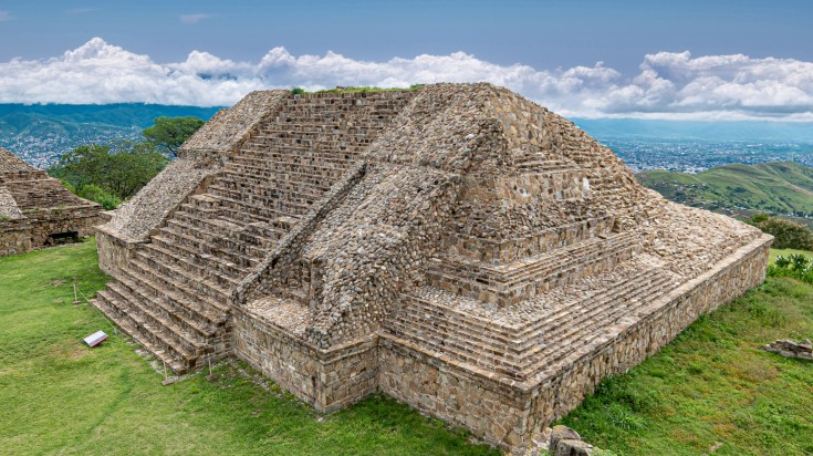 Monte Alban captured during summer in Mexico.