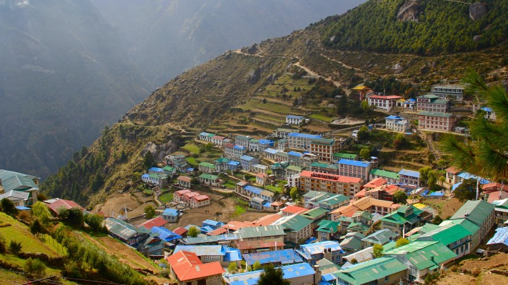 Namche Bazaar is the market town on the way to Everest Base Camp.