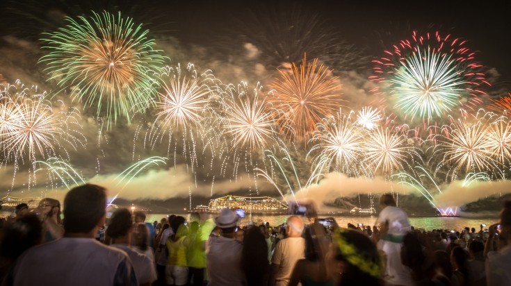 New Year's celebration at Copacabana, Rio de Janeiro.