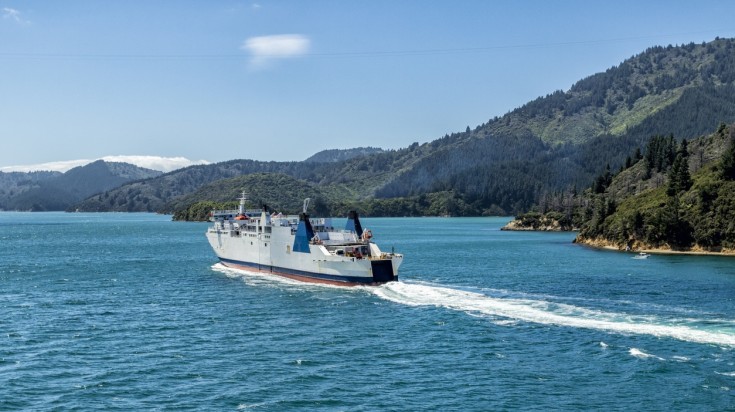 Ferry on Cook Strait between New Zealand's North and South Islands