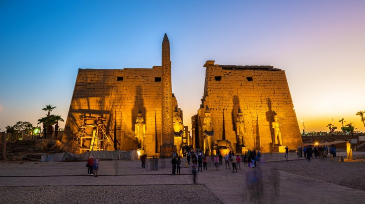 You can enjoy this nighttime view of this Luxor temple while touring Egypt.