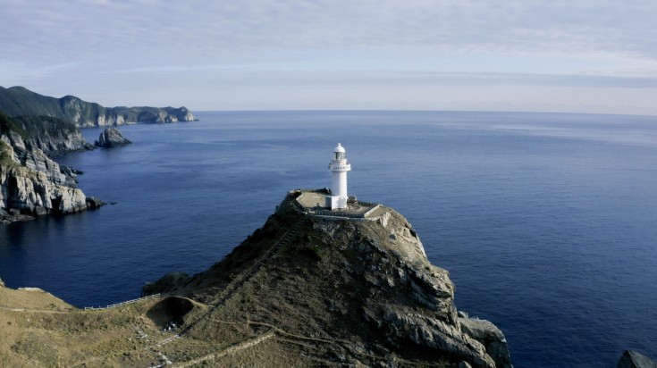 A lighthouse in the Goto archipelago in Nagasaki, Japan