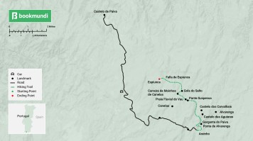 Map of Paiva Walkways in Portugal