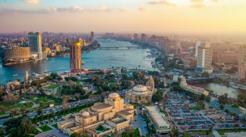 A panorama of the city of Cairo in Egypt.