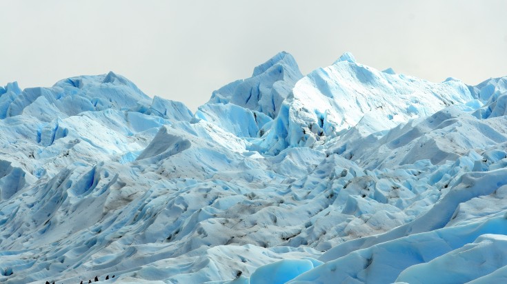 The landscape of Perito Moreno glacier during August in Patagonia.