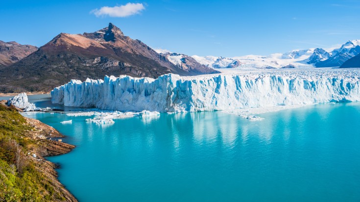 Panorama of glacier Perito Moreno in Patagonia.