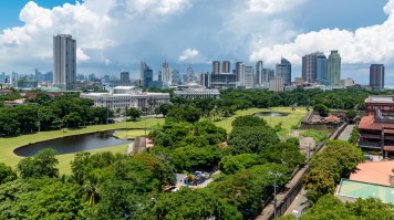 The urban skyline of Manila