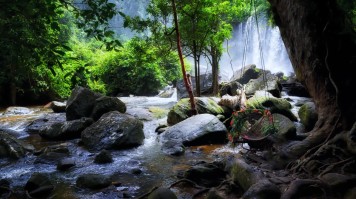 With no rain and better roadways, this is a great time to explore the national parks in Cambodia. A waterfall in the Phnom Kulen national park in Cambodia.