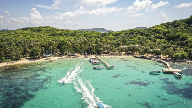 Beautiful beach in Pho quoc island in Vietnam in Summer.