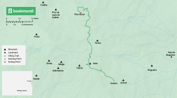 Map of Pico do Areeiro to Pico Ruivo hike