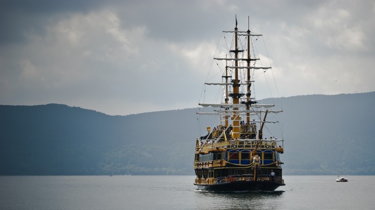 There are three ships in Lake Ashi that replicates a pirate ship in Hakone.