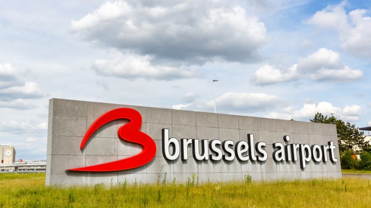 A sign of Brussels Airport.