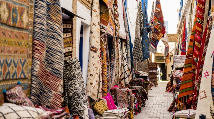 Morocco carpet market in Essaouira