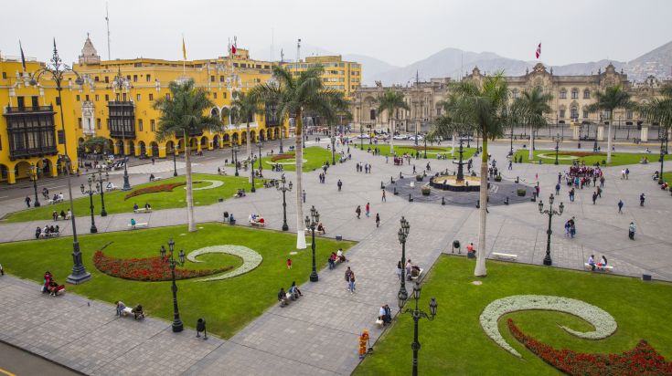 The Plaza de Armas is the birthplace of the city of Lima