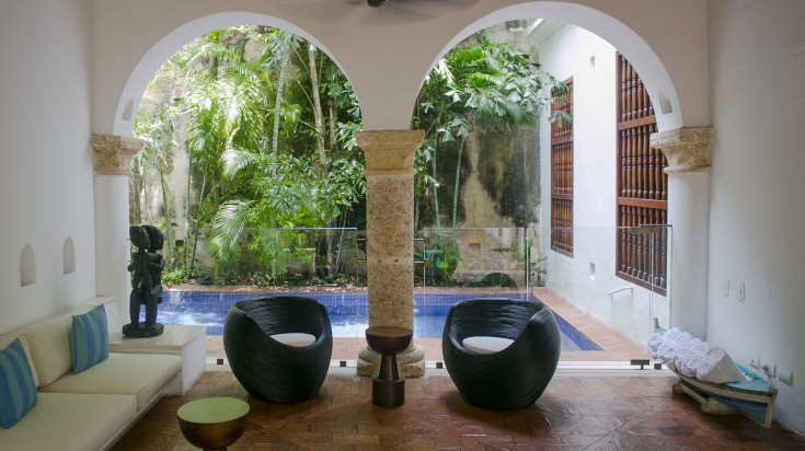 Serene poolside at Hotel Quadrifolio makes it the best hotel in Colombia