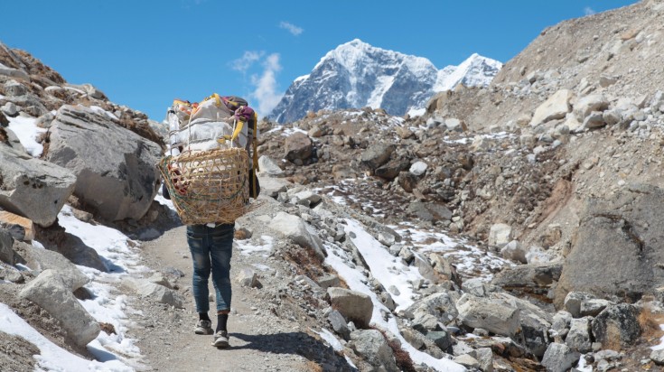 Hire a porter while trekking Everest Base Camp.