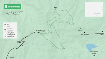 Map of PR6 Levada Loop to 25 Fontes trail in Portugal