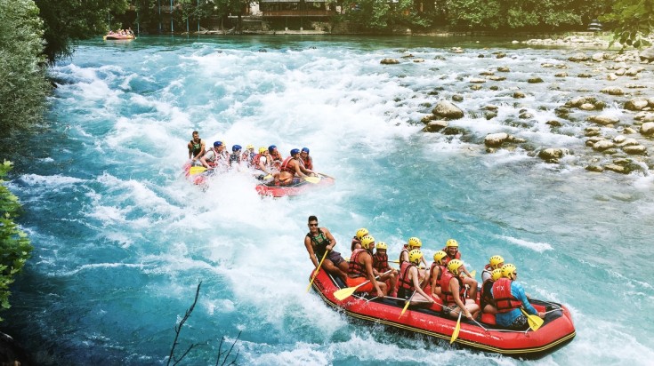 Go white water rafting with your friends in Turkey in July.