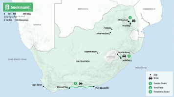 Road trip in South Africa map