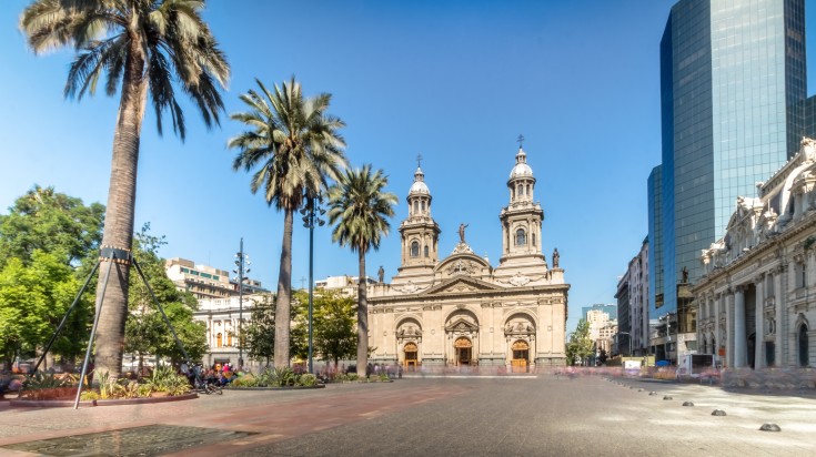 Santiago Metropolitan Cathedral in Chile during September.